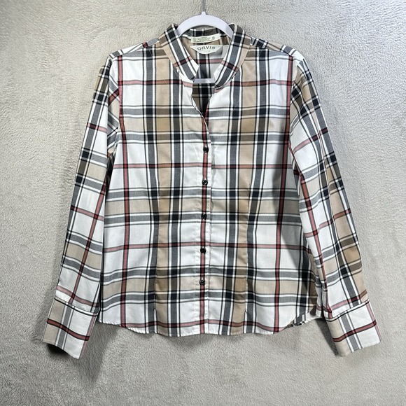 Orvis Tops - Orvis Carefree Plaid Button Front Blouse Women's Sz 12 Wrinkle Free Office